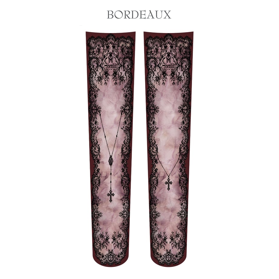 【Sheglit】シェグリット Requiem Over Knee ホワイト/ボルドー/ブラック