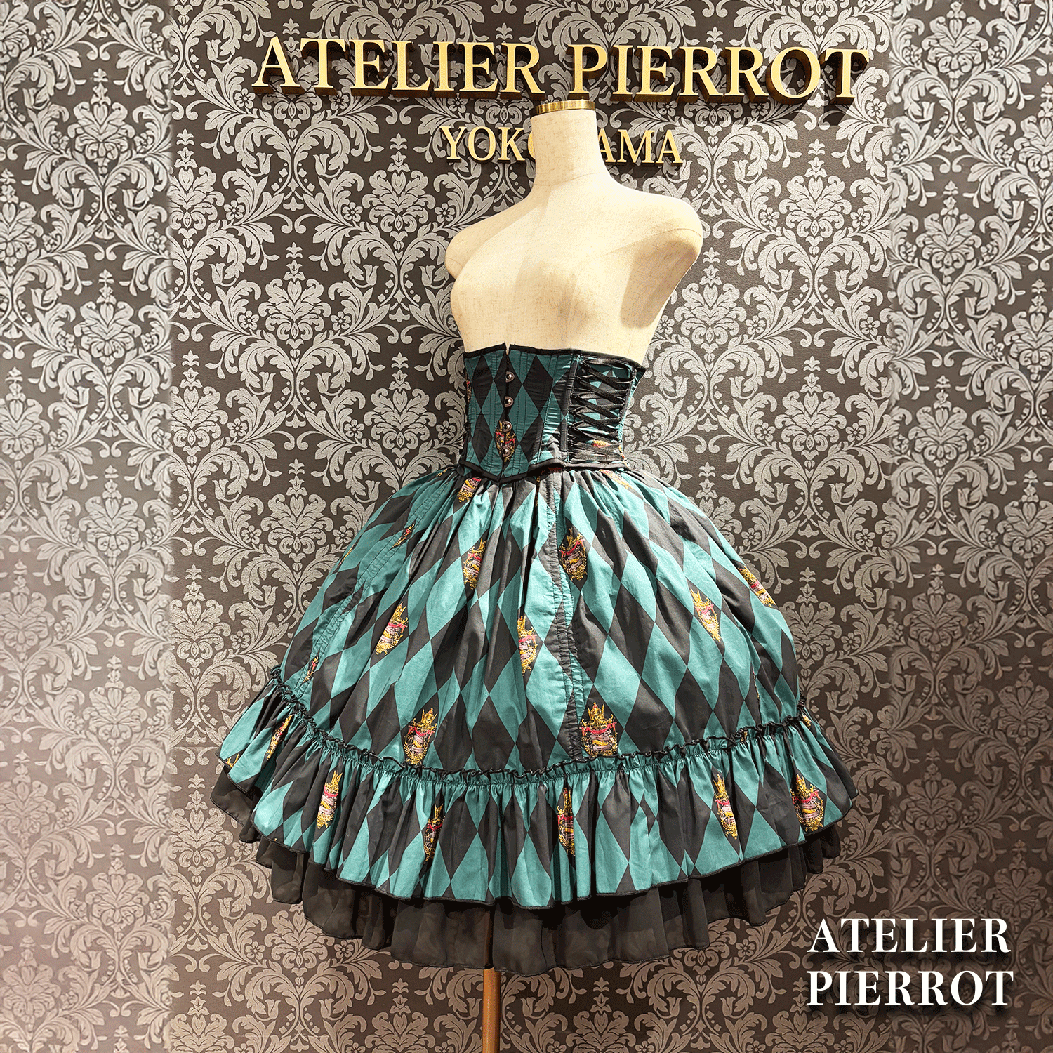 【ATELIER PIERROT】 "Diamond Circus" Corset 白×黒/ワイン/パープル/グリーン