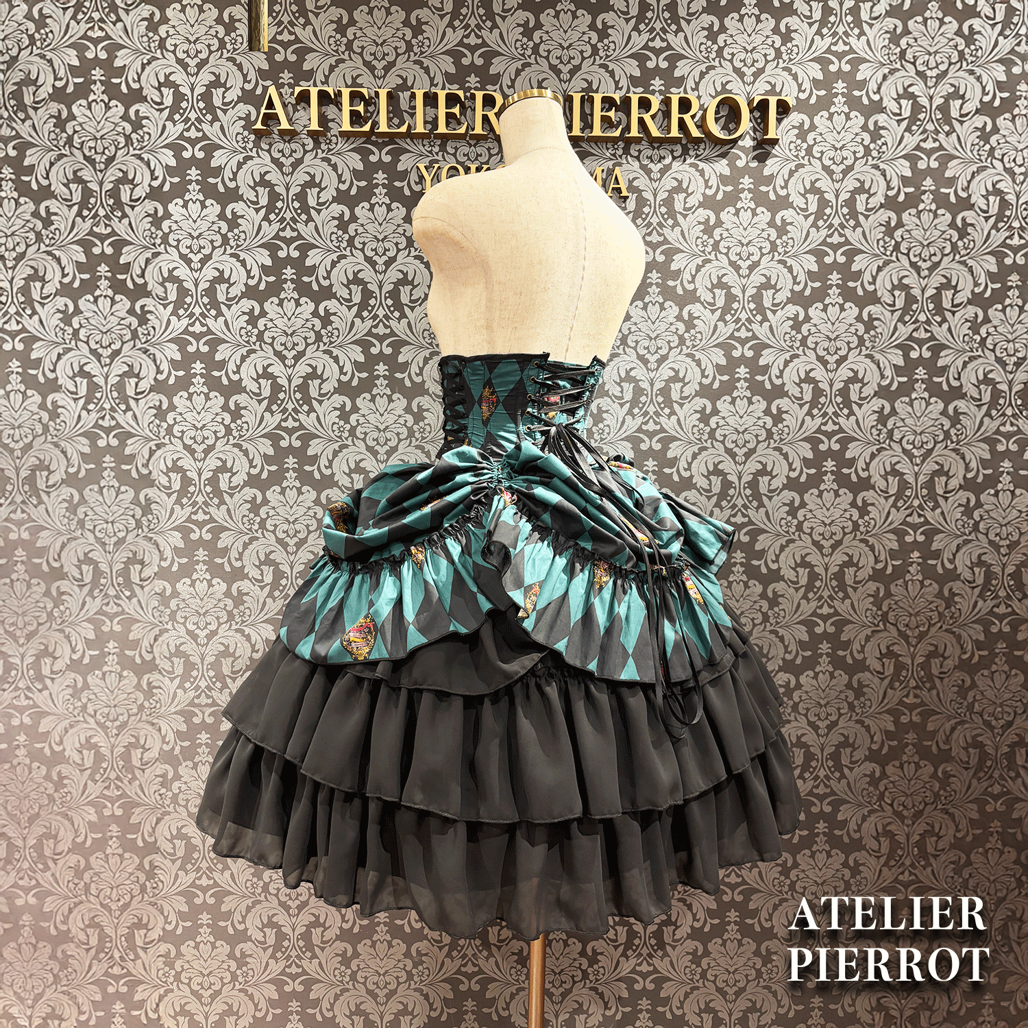 【ATELIER PIERROT】 "Diamond Circus" Corset 白×黒/ワイン/パープル/グリーン