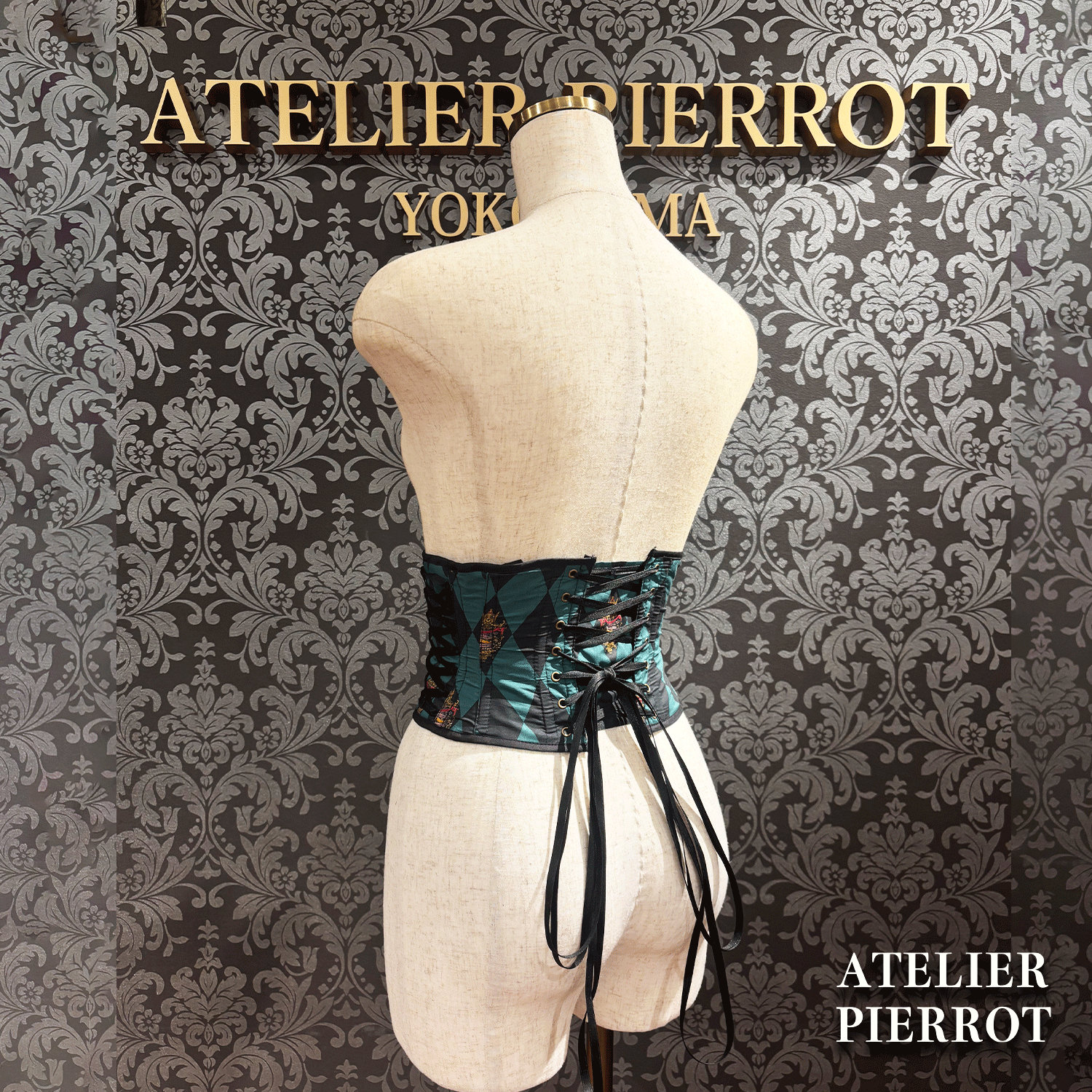 【ATELIER PIERROT】 "Diamond Circus" Corset 白×黒/ワイン/パープル/グリーン