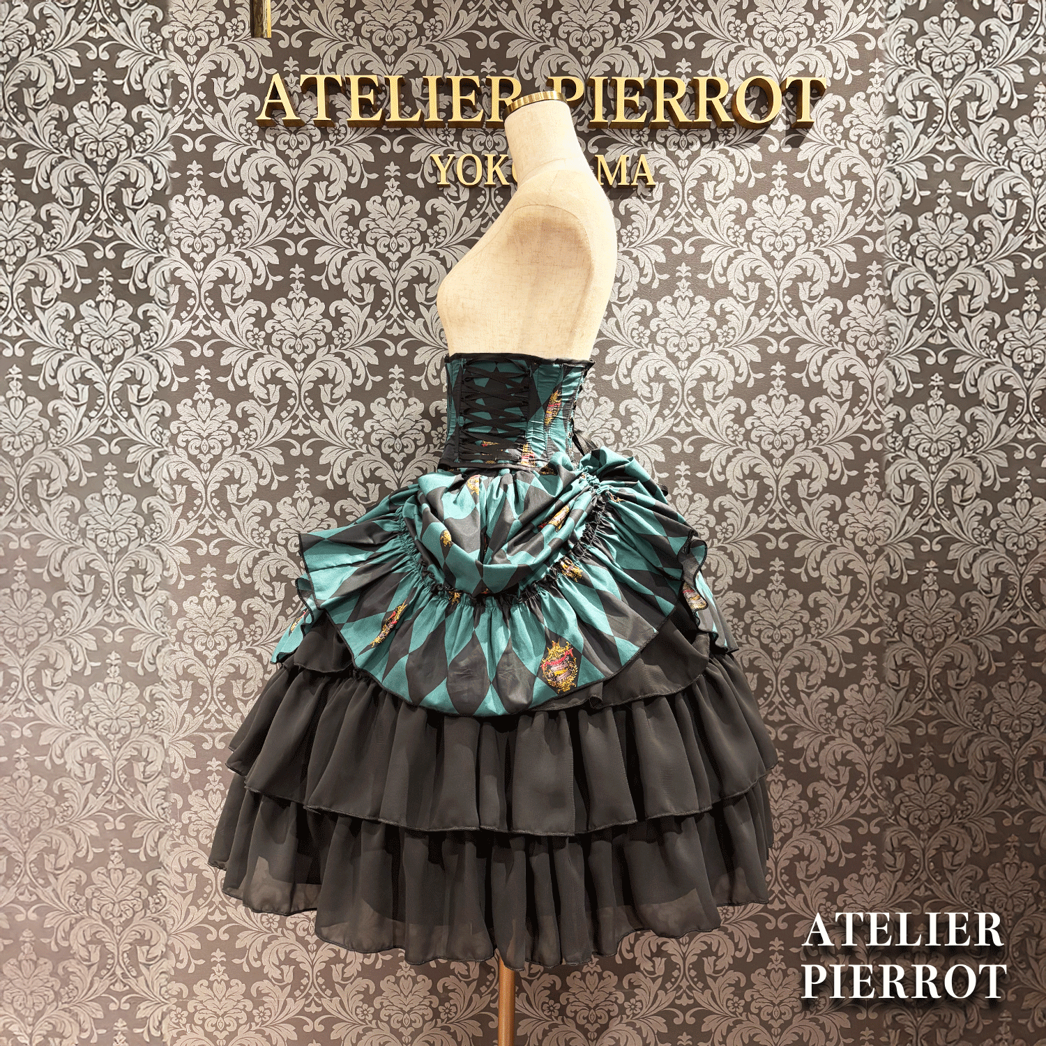 【ATELIER PIERROT】 "Diamond Circus" Corset 白×黒/ワイン/パープル/グリーン