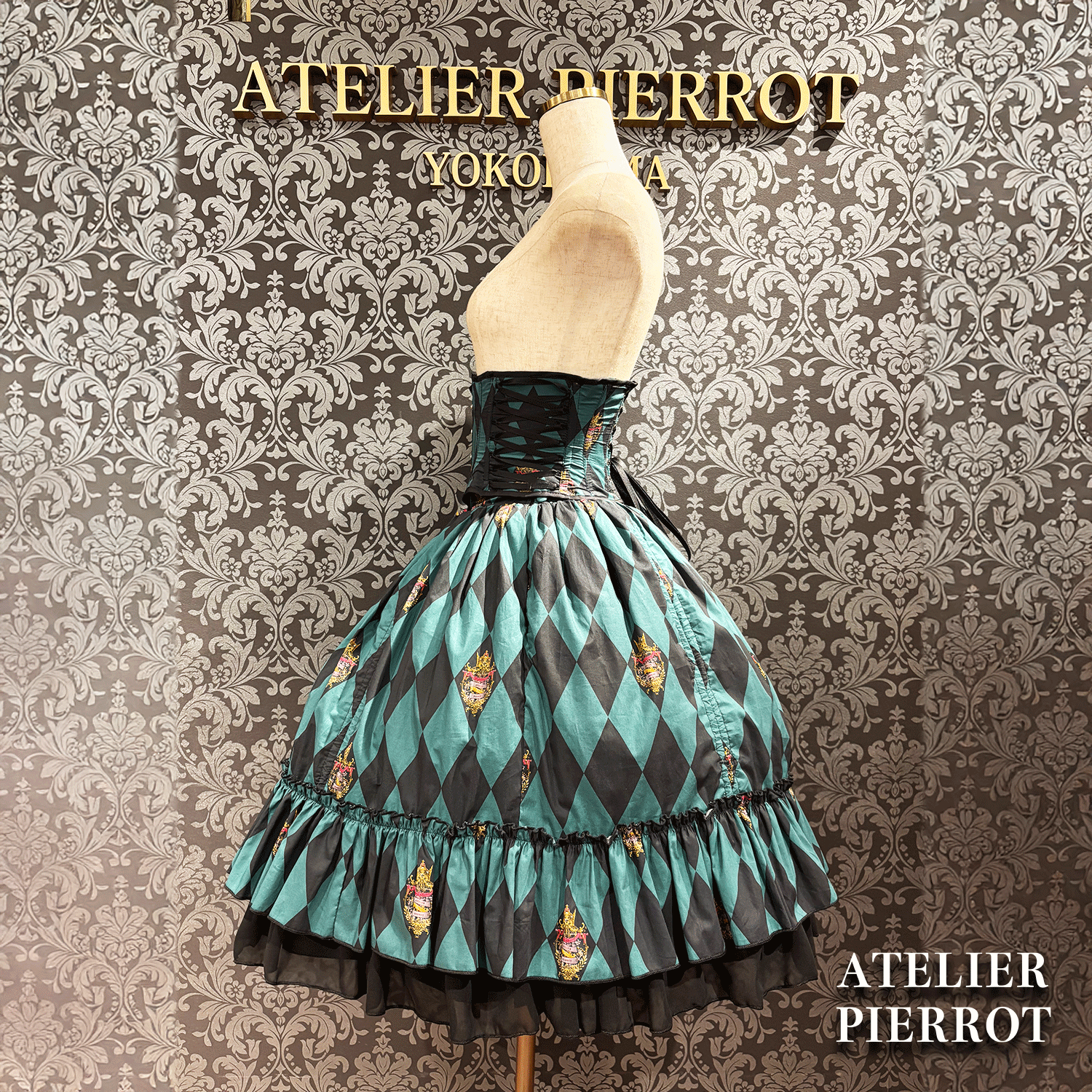 【ATELIER PIERROT】 "Diamond Circus" Corset 白×黒/ワイン/パープル/グリーン