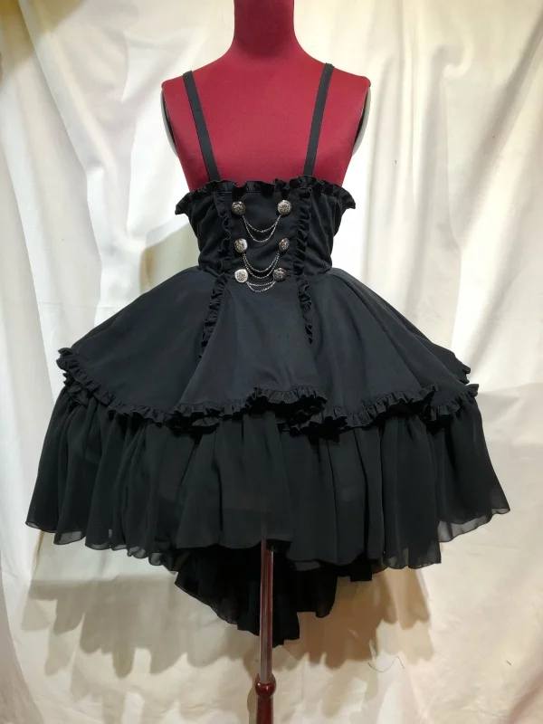 MARBLE】マーブル エンブレム飾りチェーン付きハイウエストドレープ