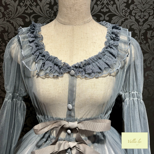 【Vallée lys】ヴァレリス Nocturne Tulle Cardigan 新色Gray/カーキ