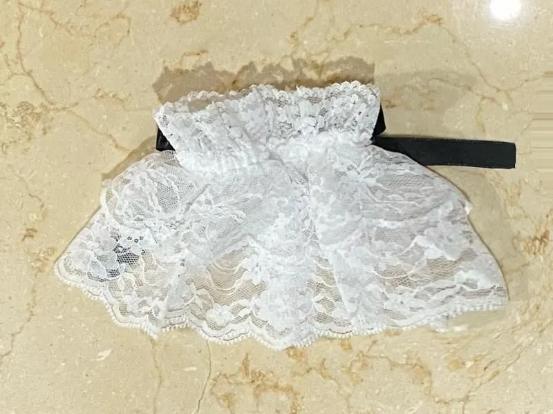 【MARBLE】マーブル アクセサリー付き2段レースアームバンド:白×シルバー十字架 ※一個売り