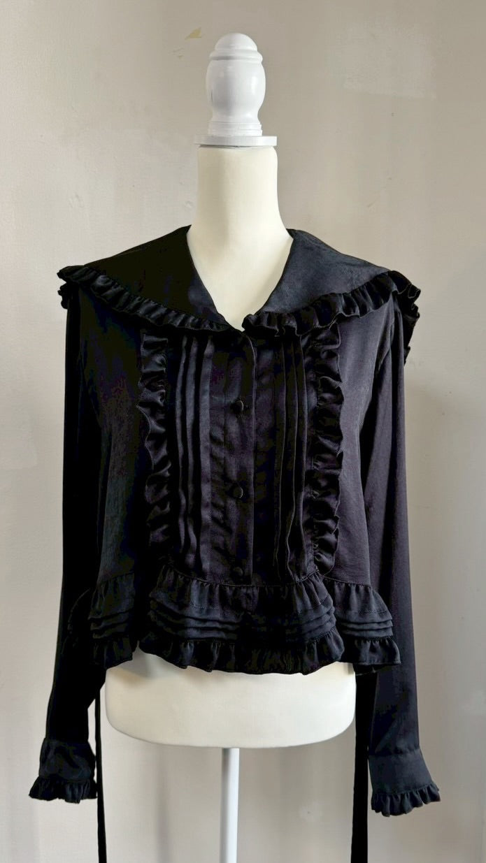 【Physical Drop】フィジカルドロップ セーラーオーバーブラウス【黒】