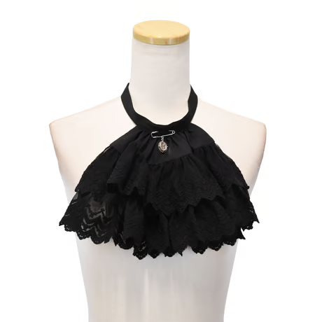 【Sheglit】シェグリット "Royal"レースジャボ ホワイト/ブラック