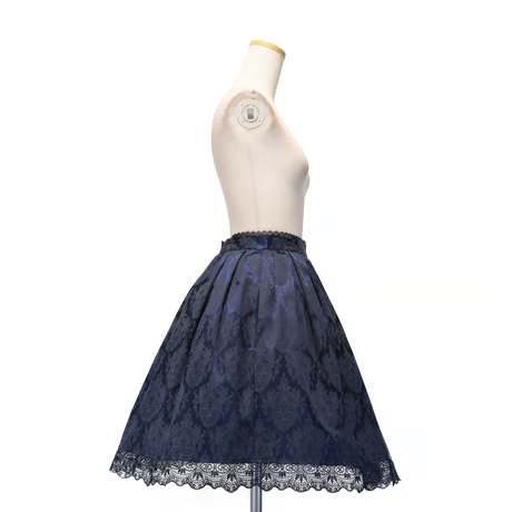 【Sheglit】シェグリット "Victorian"タックスカート グレー/ネイビー/ブラック