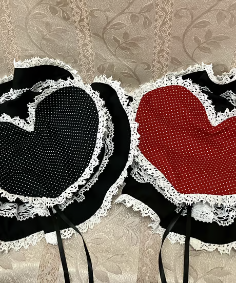 【Moonrise Theater】ムーンライズ・シアター "Love" ナイトキャップ 黒×赤ハート