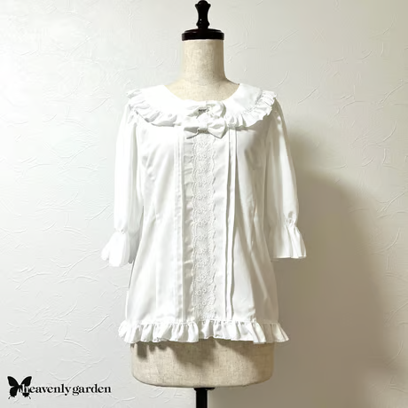 【heavenly garden】黑文丽花园夏季衬衫白色