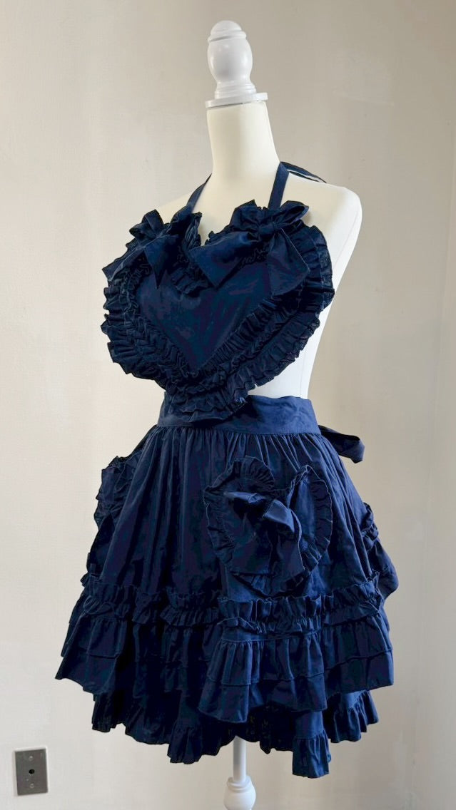 【Physical Drop】フィジカルドロップ ハートエプロン+スカートセット【紺】