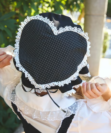 【Moonrise Theater】ムーンライズ・シアター "Love" ナイトキャップ 黒×赤ハート