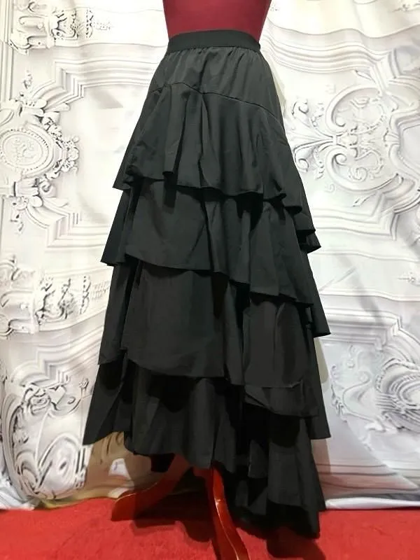 【MARBLE】マーブル 2wayアシンメトリーロングフリルスカート