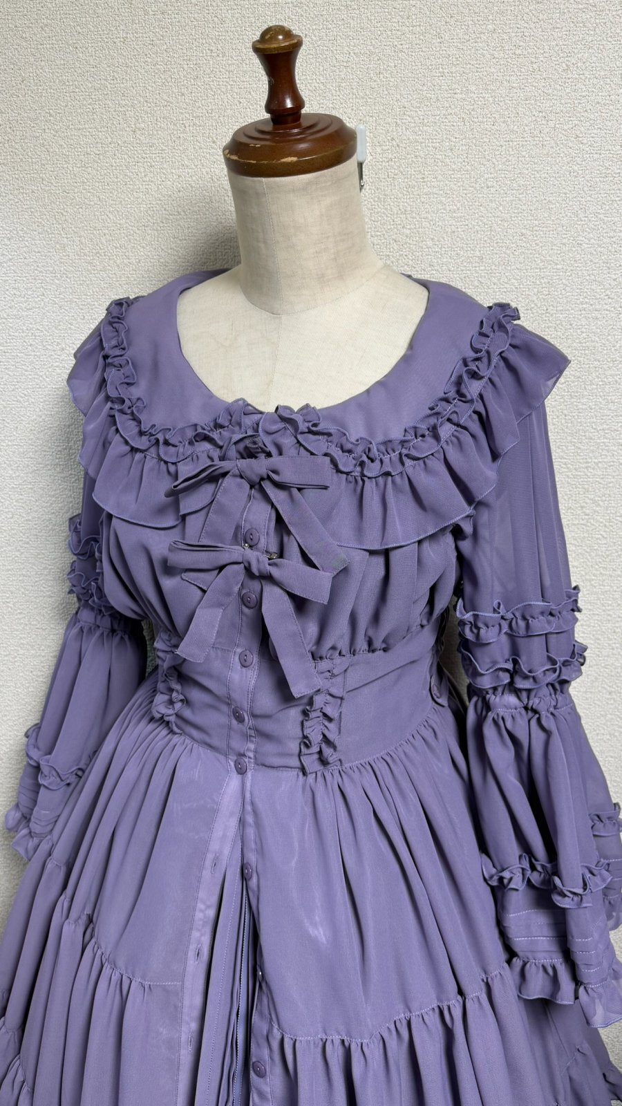 【Physical Drop】フィジカルドロップ クラシカル姫袖ドレス【ラベンダー】