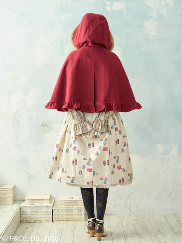 【Victorian maiden】ヴィクトリアンメイデン Paddington™ ダッフルケープ ベージュ/ボルドー/ネイビー