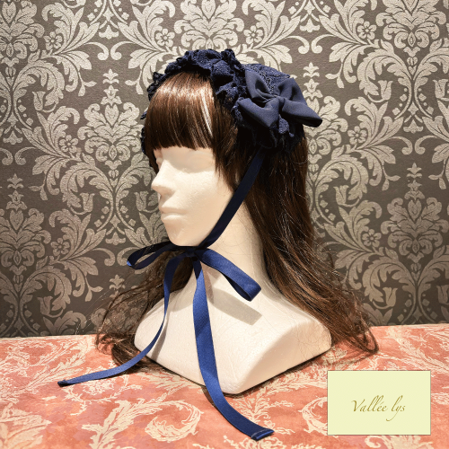 【Vallée lys】ヴァレリス Lace Enchantment Headdress White/Ivory/Wine/Purple/Navy/新色Green/Black×White/Black