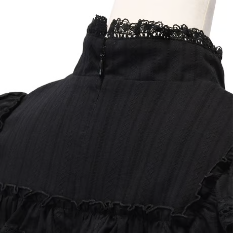 【Sheglit】シェグリット 鈴蘭のレースドレス グレー/ブラック