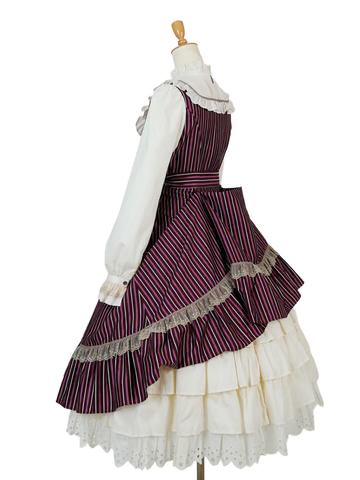 【Victorian maiden】ヴィクトリアンメイデン ★ご予約受付中★ Thick英国レジメンタルローゼンドレス ボルドー/ネイビー/ブラック