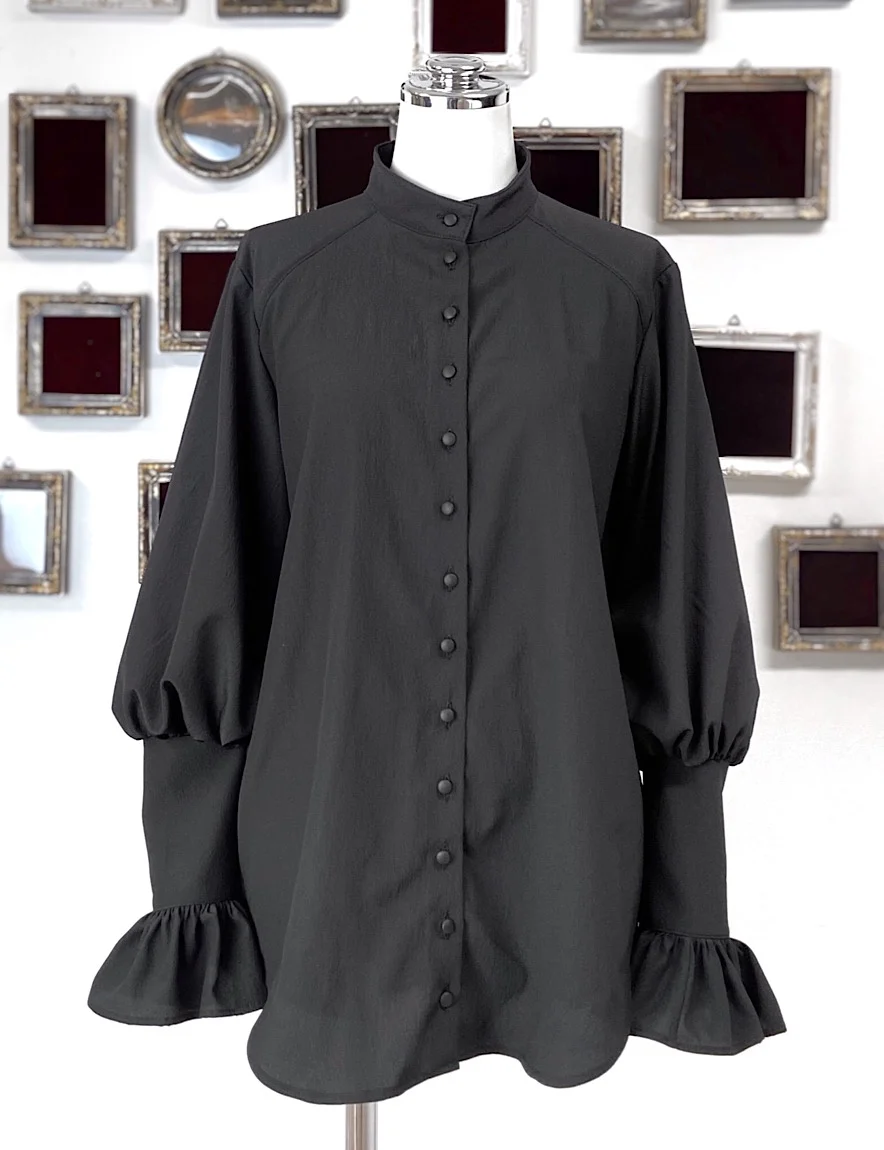 【Na+H】エヌエープラスエイチ er+ブラウス(リボン付き/黒)