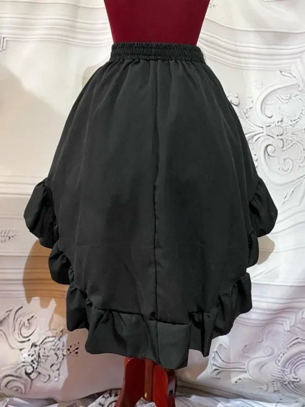 【MARBLE】マーブル 前ミニ後ひざ下スカート:黒◆M~LLサイズ◆