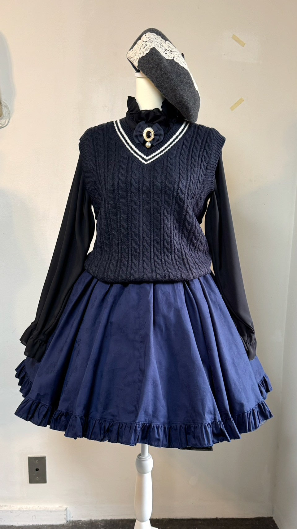 【Physical Drop】フィジカルドロップ ハートエプロン+スカートセット【紺】