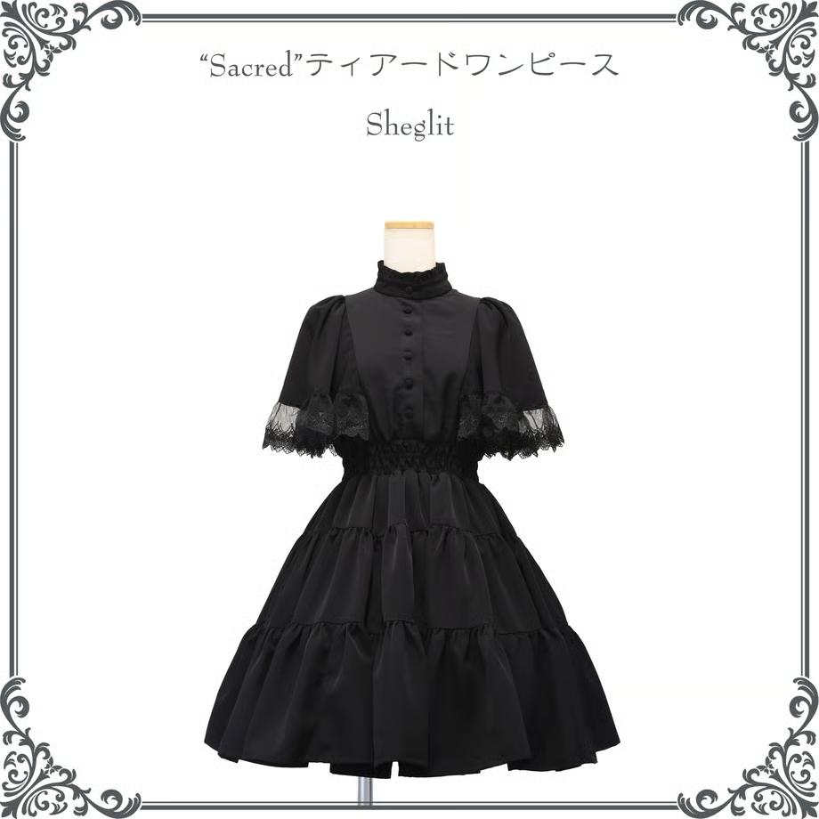 【Sheglit】シェグリット "Sacred"ティアードワンピース ブラック