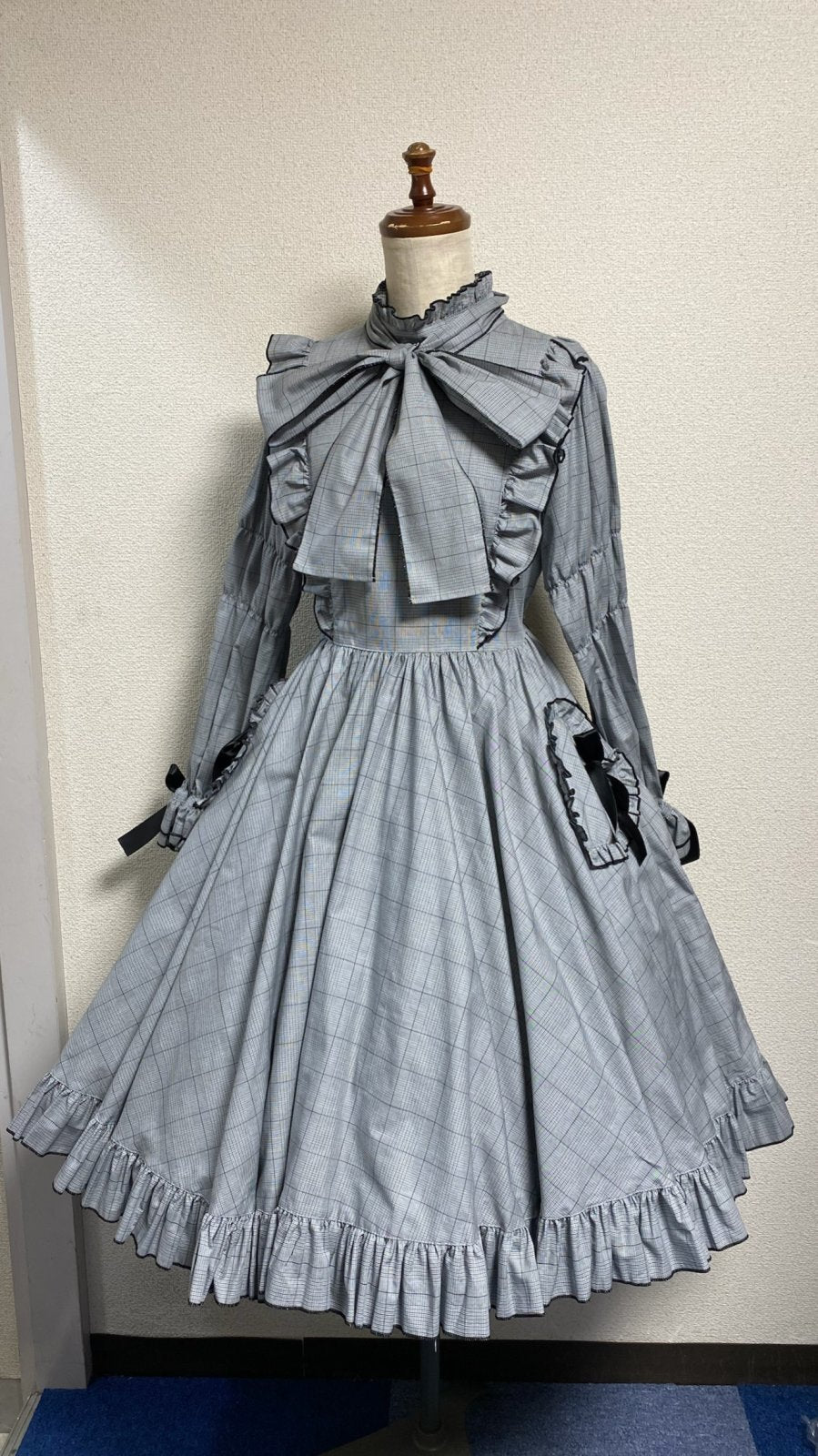 【Physical Drop】フィジカルドロップ ハートポケットサーキュラーワンピース【グレンチェック】