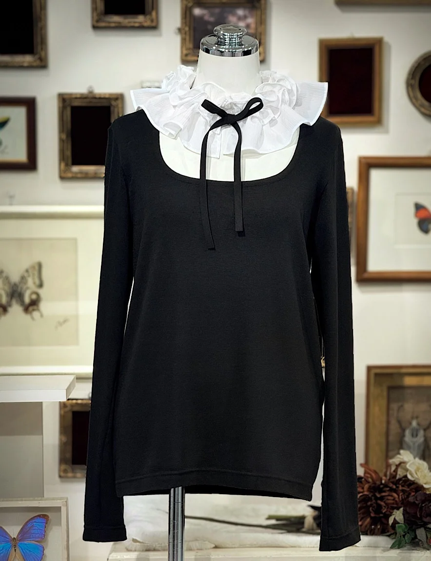 【Na+H】エヌエープラスエイチ Preカットソー(黒×白)