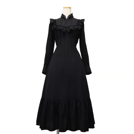 【Sheglit】シェグリット 鈴蘭のレースドレス グレー/ブラック