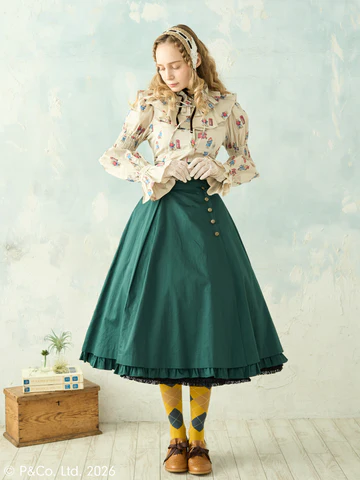 【Victorian maiden】ヴィクトリアンメイデン Paddington™ ラッフルフリルブラウス ホワイト/ベージュ