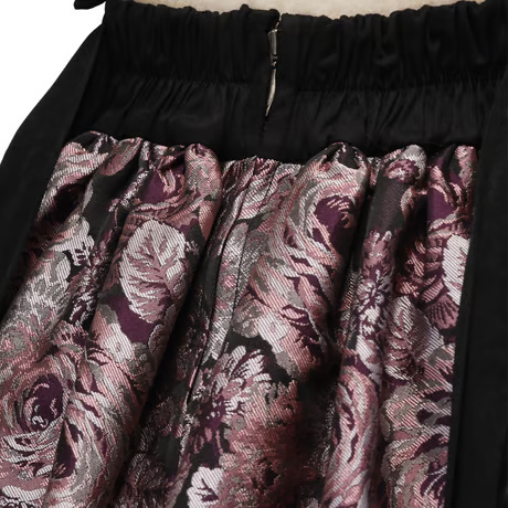 【Sheglit】シェグリット "Del Fiore"ジャガードスカート ボルドー/ブラウン/ブラック