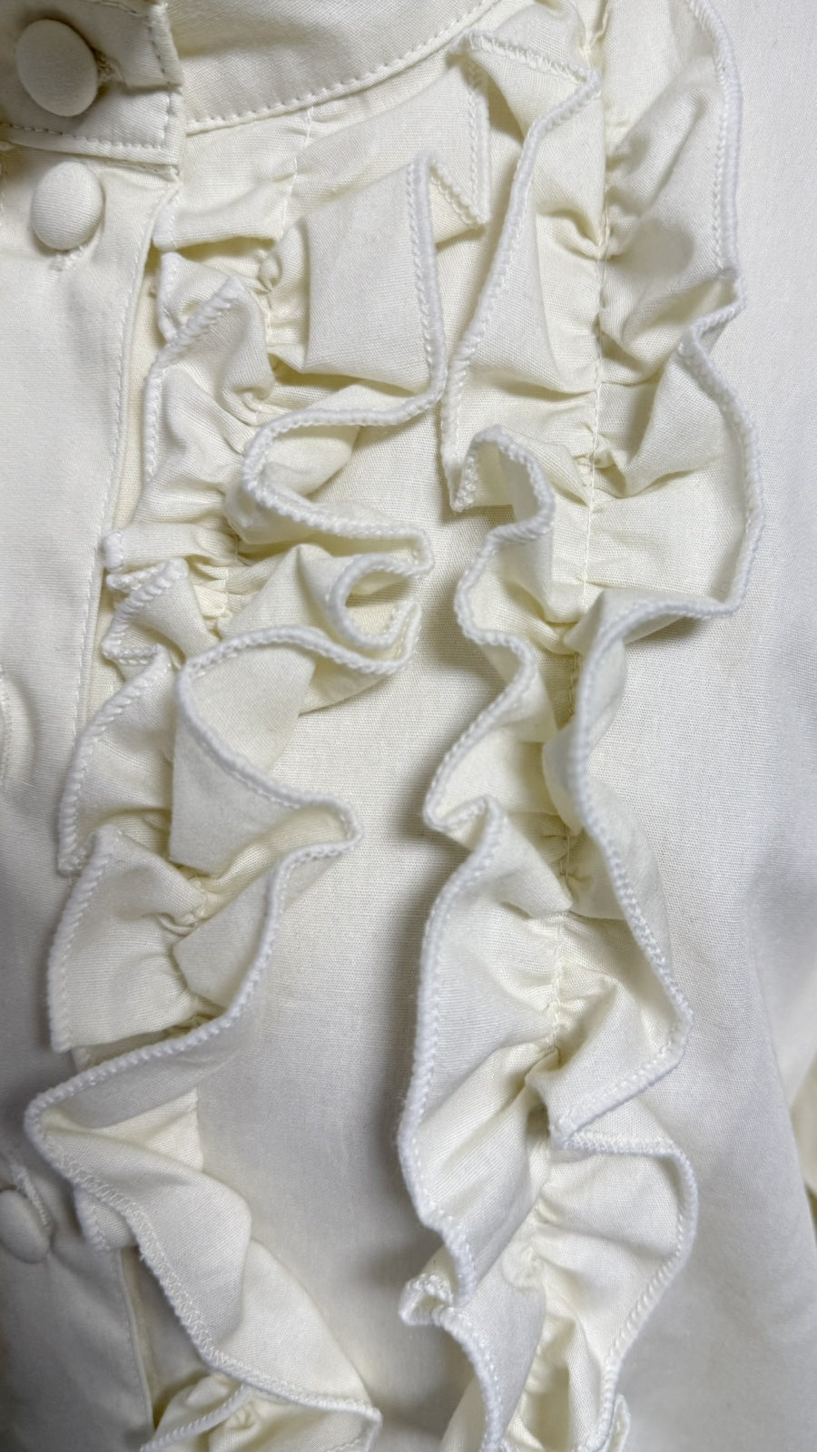 【Physical Drop】フィジカルドロップ スタンドカラーフリルブラウス【生成・ブロード生地】