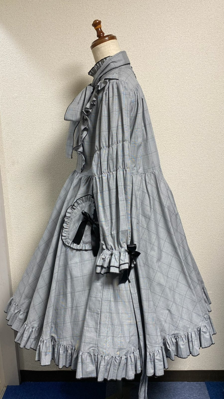 【Physical Drop】フィジカルドロップ ハートポケットサーキュラーワンピース【グレンチェック】