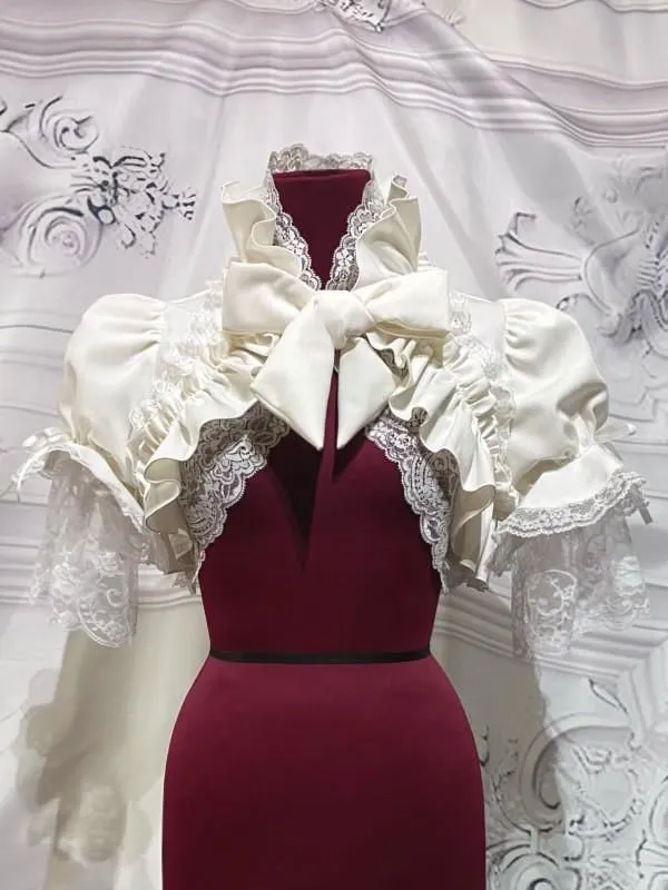 マーブル パフスリーブショートボレロ：黒×白レース 162131941_o4.jpg?