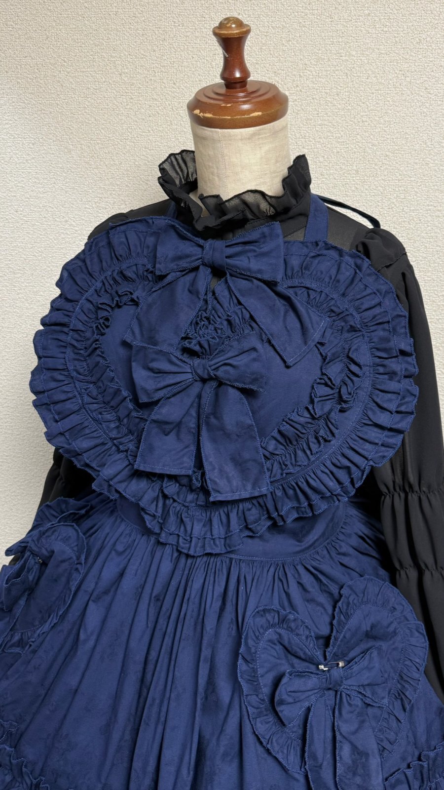 【Physical Drop】フィジカルドロップ ハートエプロン+スカートセット【紺】