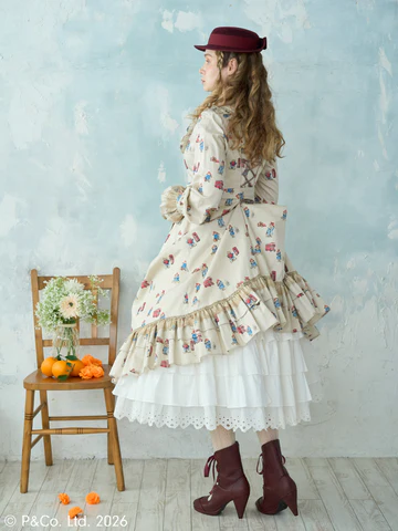 【Victorian maiden】ヴィクトリアンメイデン Paddington™ クラシカルドールロングドレス(プラスサイズ)ホワイト/ベージュ