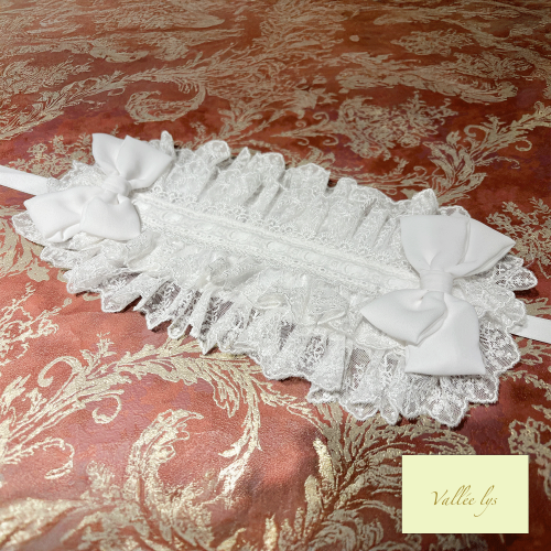 【Vallée lys】ヴァレリス Lace Enchantment Headdress White/Ivory/Wine/Purple/Navy/新色Green/Black×White/Black
