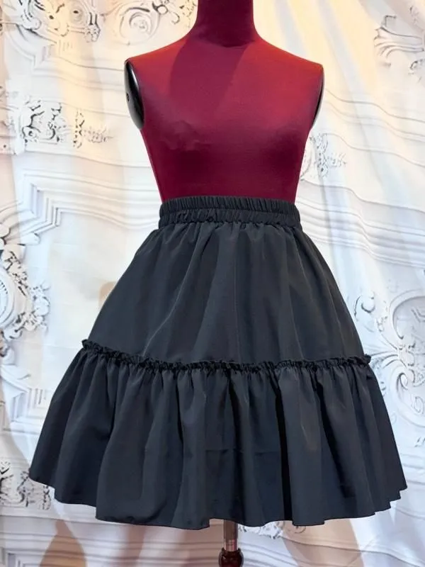 MARBLE] Marble 1-tier ruffle skirt: Black｜ATELIER-PIERROT