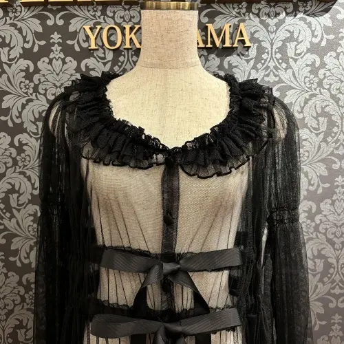 【Vallée lys】ヴァレリス Nocturne Tulle Cardigan 新色Gray/カーキ