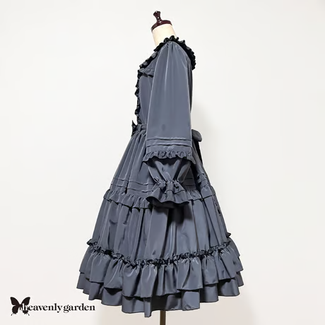 【heavenly garden 】ヘヴンリィ ガーデン フリルドールワンピース・ブルーグレー