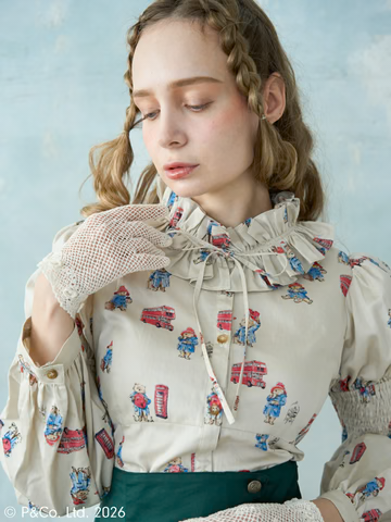 【Victorian maiden】ヴィクトリアンメイデン Paddington™ ラッフルフリルブラウス ホワイト/ベージュ