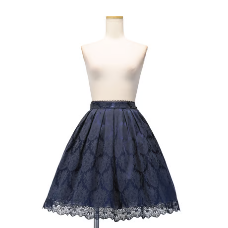 【Sheglit】シェグリット "Victorian"タックスカート グレー/ネイビー/ブラック