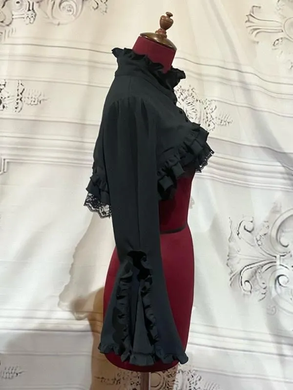 【MARBLE】マーブル 姫袖用ショート丈モダンジャケット:黒×黒レース