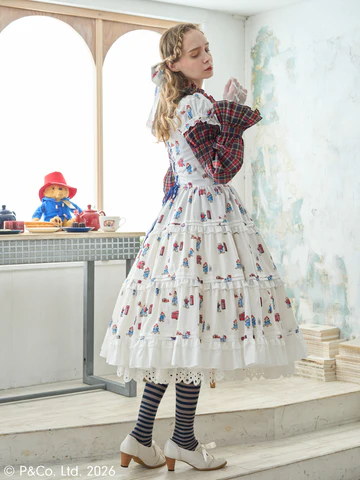 【Victorian maiden】ヴィクトリアンメイデン Paddington™ ティアードドレス ホワイト/ベージュ