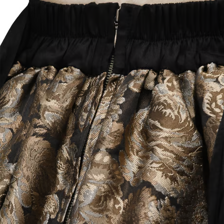 【Sheglit】シェグリット "Del Fiore"ジャガードスカート ボルドー/ブラウン/ブラック