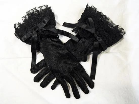 【MARBLE】マーブル ショートグローブ:黒サテン