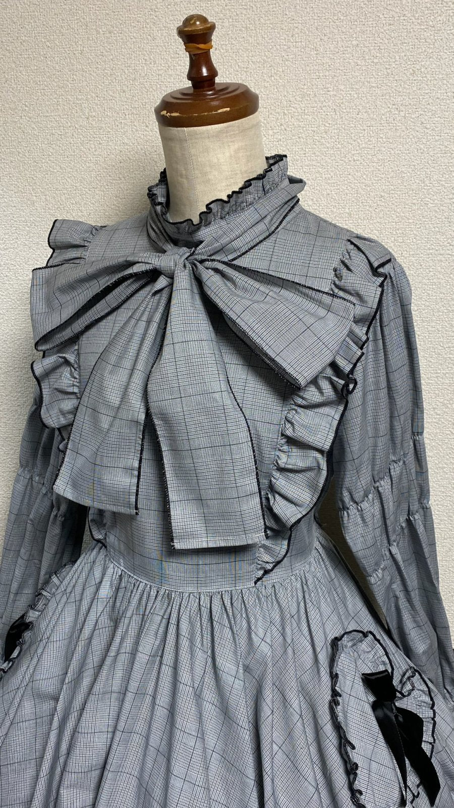 【Physical Drop】フィジカルドロップ ハートポケットサーキュラーワンピース【グレンチェック】