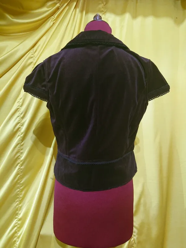 【MARBLE】マーブル ◆Lサイズ◆アンティークカメオブローチ付きテーラードレース飾りジャケット:茶