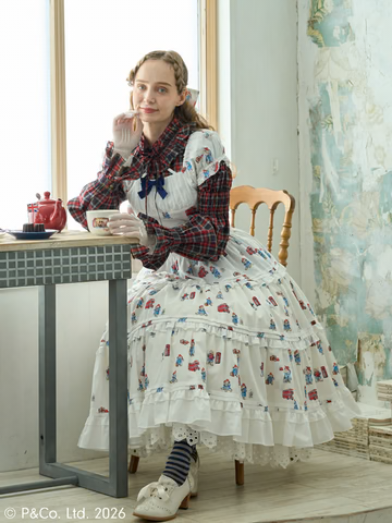 【Victorian maiden】ヴィクトリアンメイデン Paddington™ ティアードドレス ホワイト/ベージュ