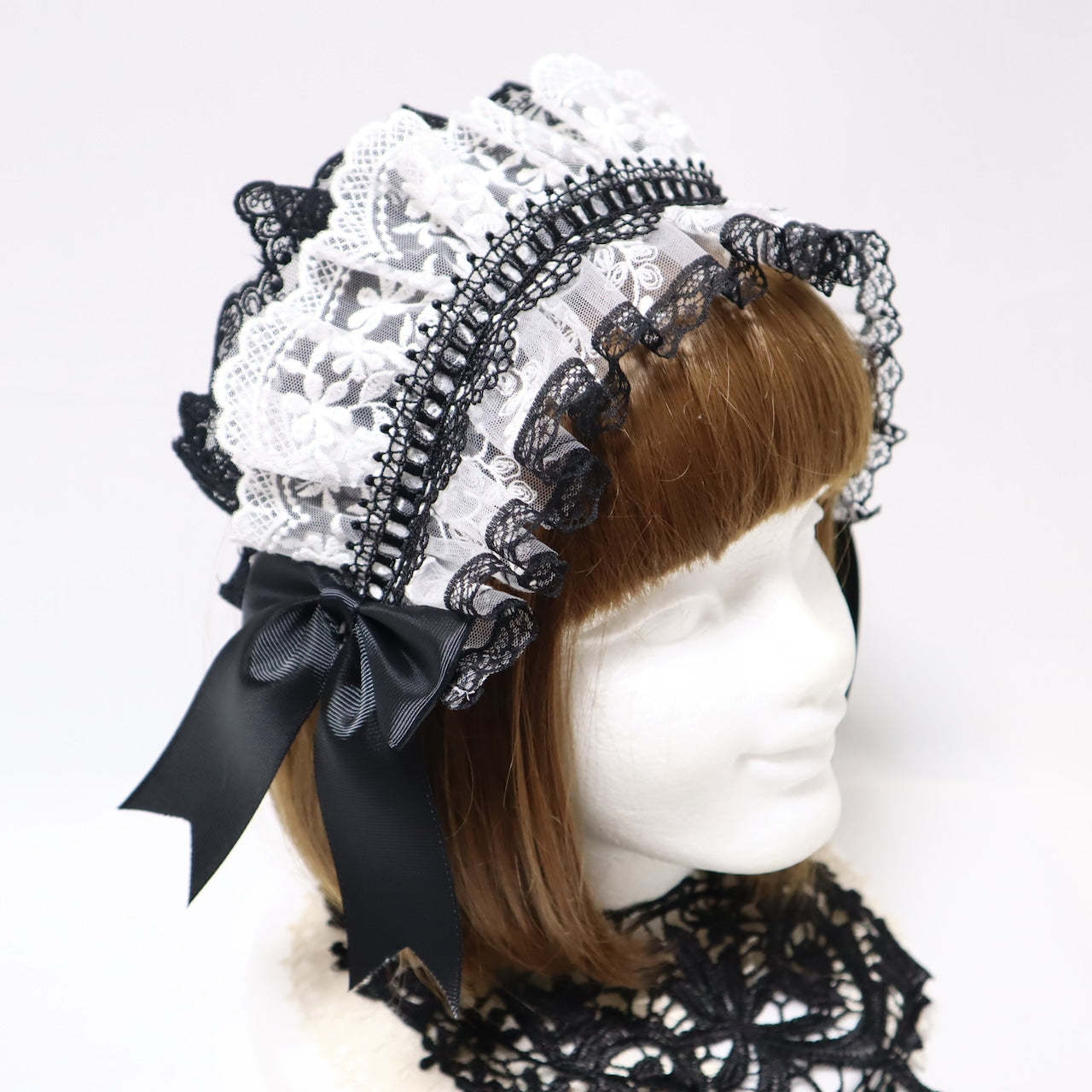 【Morun×Muuna Stoik】모란 무나스토틱 Libra 헤드 드레스 생성/화이트/블랙×레드/블랙×화이트/블랙×블랙/블랙×그린
